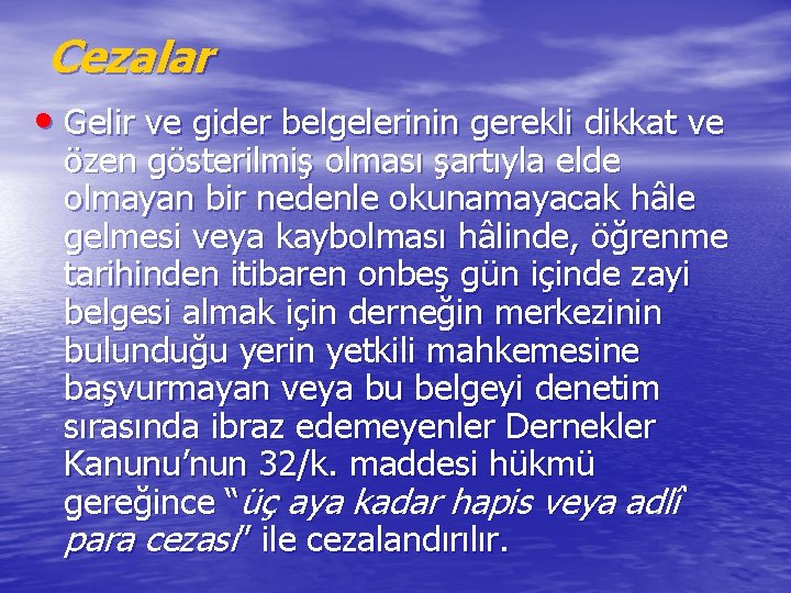 Cezalar • Gelir ve gider belgelerinin gerekli dikkat ve özen gösterilmiş olması şartıyla elde