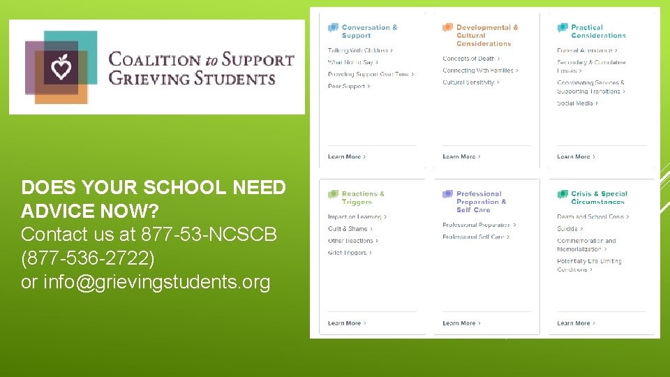 DOES YOUR SCHOOL NEED ADVICE NOW? Contact us at 877 -53 -NCSCB (877 -536 DOES YOUR SCHOOL NEED ADVICE NOW? Contact us at 877 -53 -NCSCB (877 -536
