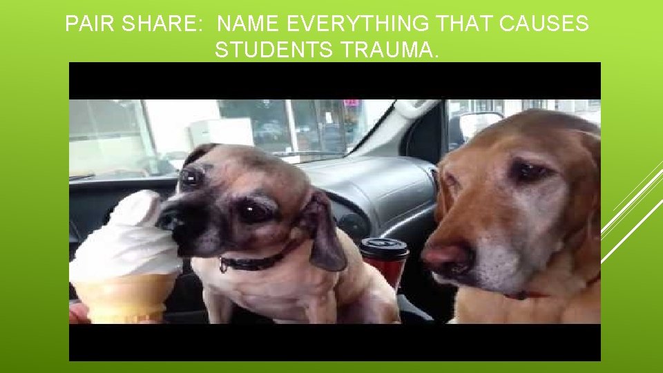 PAIR SHARE: NAME EVERYTHING THAT CAUSES STUDENTS TRAUMA. PAIR SHARE: NAME EVERYTHING THAT CAUSES STUDENTS TRAUMA.