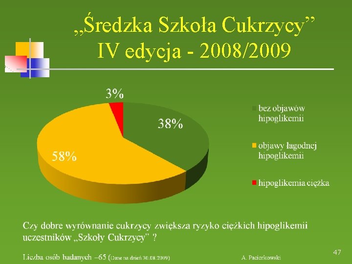 „Średzka Szkoła Cukrzycy” IV edycja - 2008/2009 47 