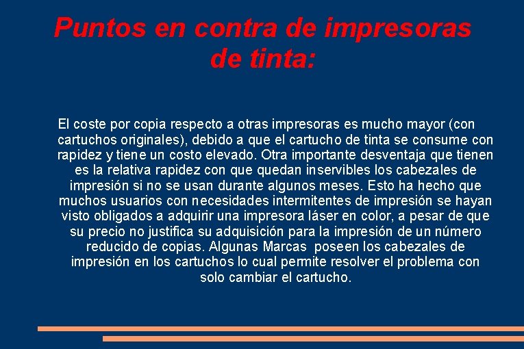 Puntos en contra de impresoras de tinta: El coste por copia respecto a otras