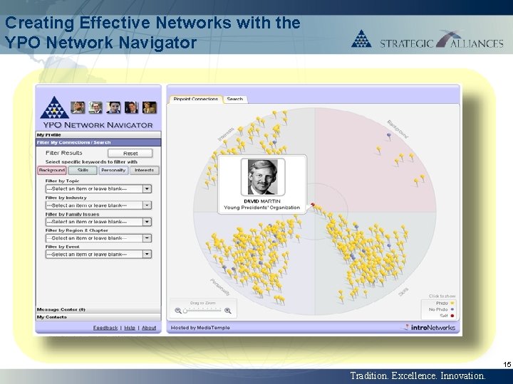 Creating Effective Networks with the YPO Network Navigator 15 Tradition. Excellence. Innovation. 