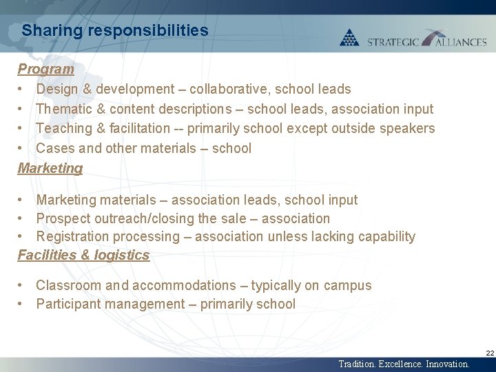 Sharing responsibilities Program • Design & development – collaborative, school leads • Thematic &