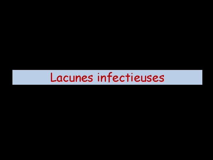 Lacunes infectieuses 