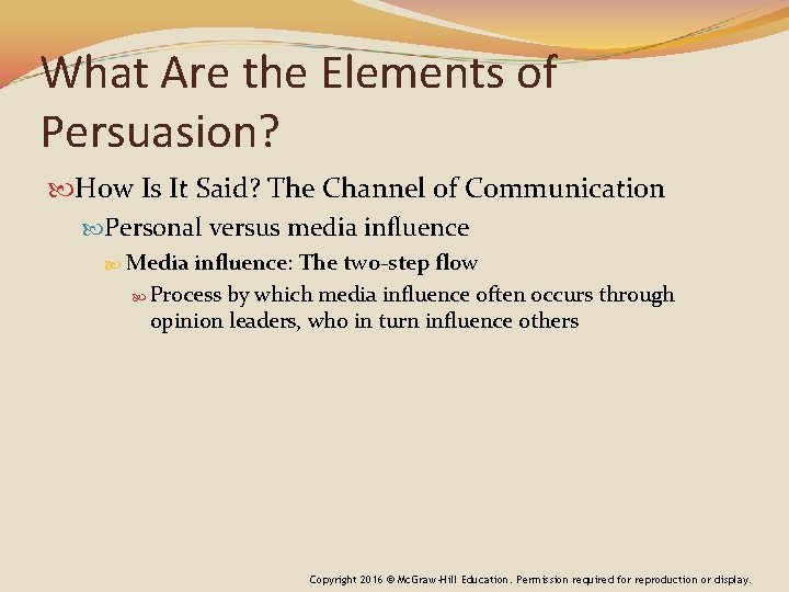 What Are the Elements of Persuasion? How Is It Said? The Channel of Communication