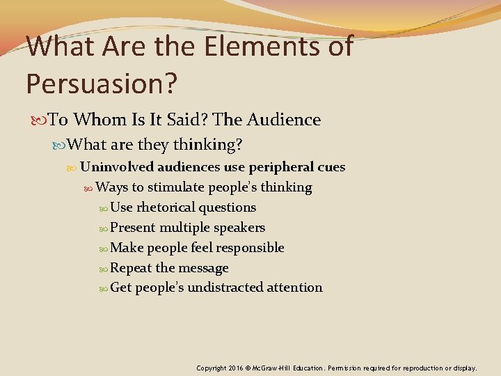 What Are the Elements of Persuasion? To Whom Is It Said? The Audience What
