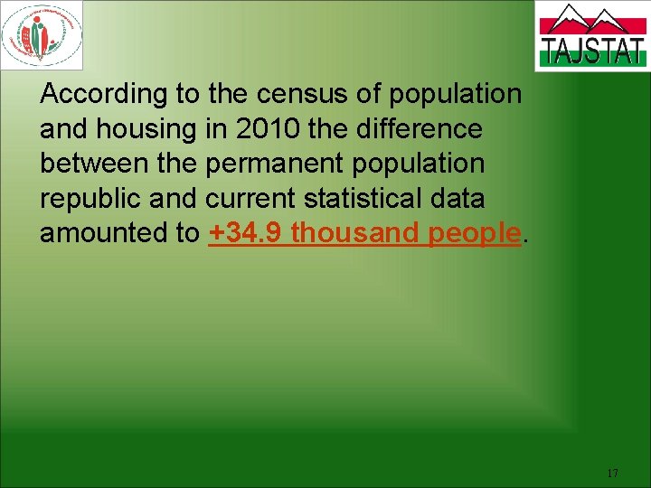 According to the census of population and housing in 2010 the difference between the