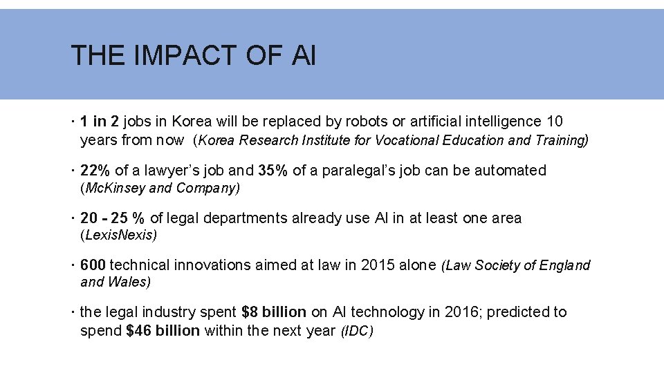 THE IMPACT OF AI 1 in 2 jobs in Korea will be replaced by