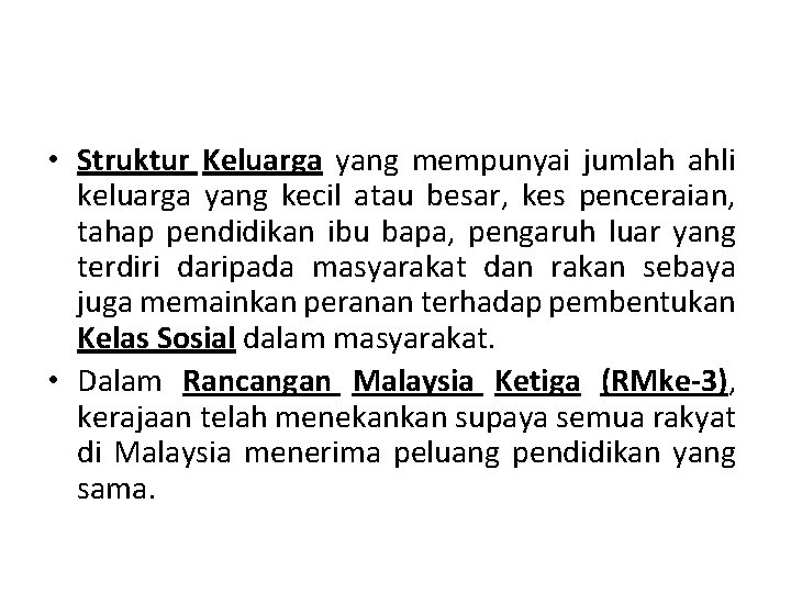 Ketaksamaan Peluang Pendidikan Pengenalan Kementerian Pelajaran 