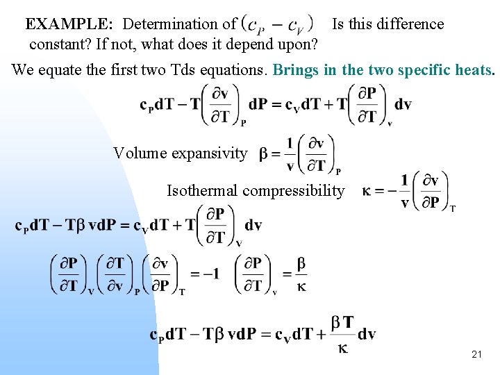 EXAMPLE: Determination of Is this difference constant? If not, what does it depend upon?