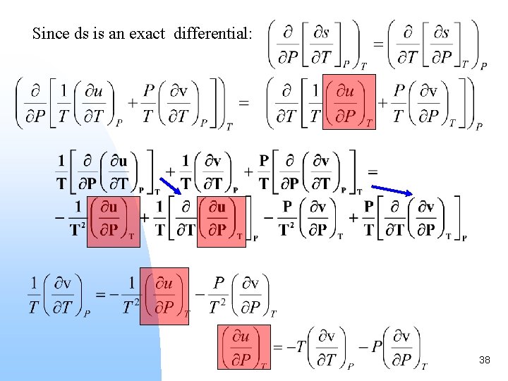 Since ds is an exact differential: 38 