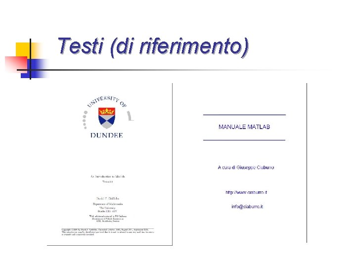 Testi (di riferimento) 