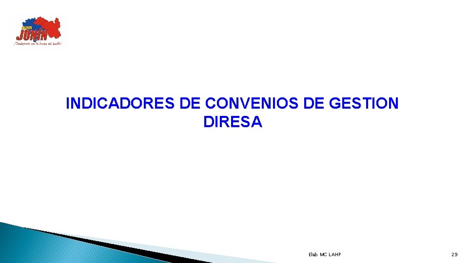INDICADORES DE CONVENIOS DE GESTION DIRESA Elab MC LAHP 29 