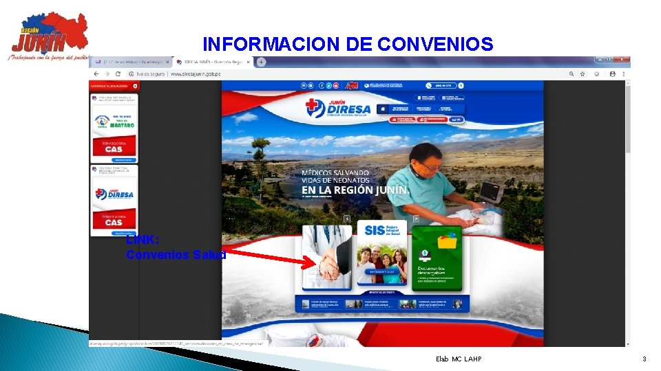 INFORMACION DE CONVENIOS LINK: Convenios Salud Elab MC LAHP 3 