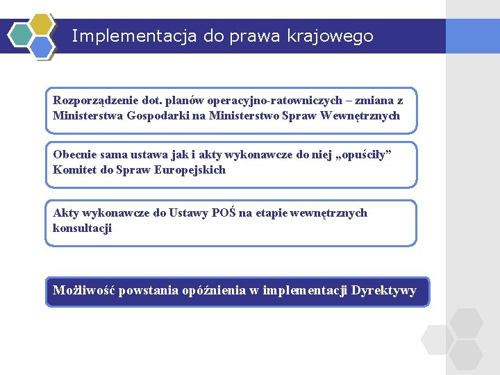 Implementacja do prawa krajowego Rozporządzenie dot. planów operacyjno-ratowniczych – zmiana z Ministerstwa Gospodarki na