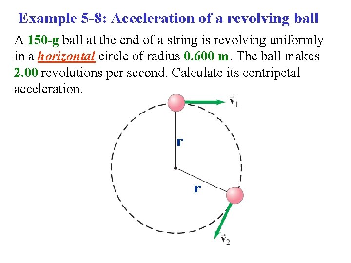 Example 5 -8: Acceleration of a revolving ball A 150 -g ball at the