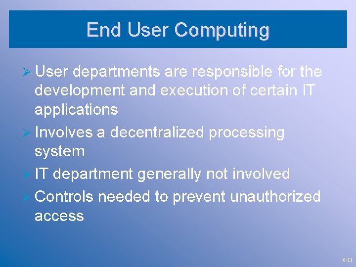 Chapter 08 Consideration of Internal Control in an