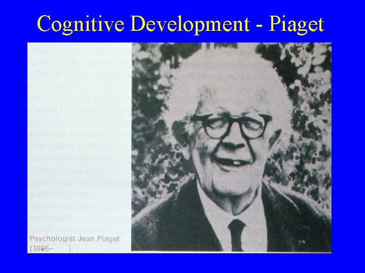 Cognitive Development - Piaget • Piaget 