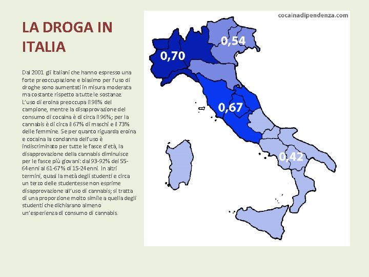 LA DROGA IN ITALIA Dal 2001 gli italiani che hanno espresso una forte preoccupazione LA DROGA IN ITALIA Dal 2001 gli italiani che hanno espresso una forte preoccupazione