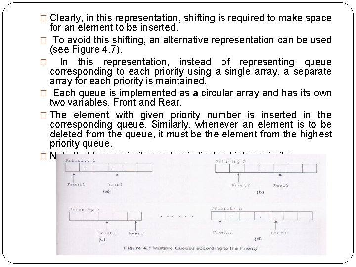 � Clearly, in this representation, shifting is required to make space for an element