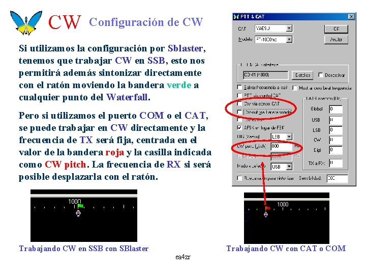 CW Configuración de CW Si utilizamos la configuración por Sblaster, tenemos que trabajar CW