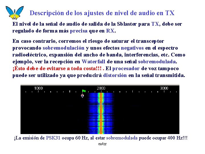 Descripción de los ajustes de nivel de audio en TX El nivel de la