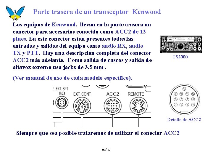 Parte trasera de un transceptor Kenwood Los equipos de Kenwood, llevan en la parte