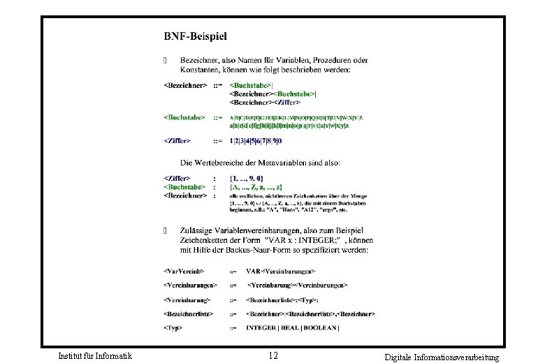 Institut für Informatik 12 Digitale Informationsverarbeitung 