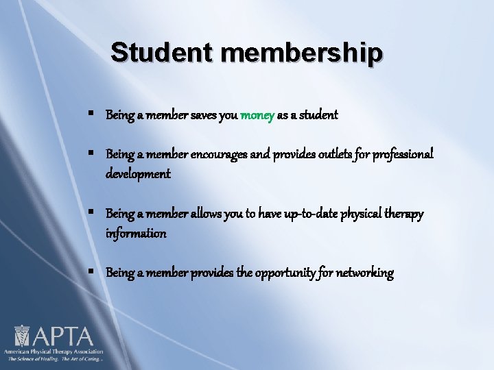 Student membership § Being a member saves you money as a student § Being