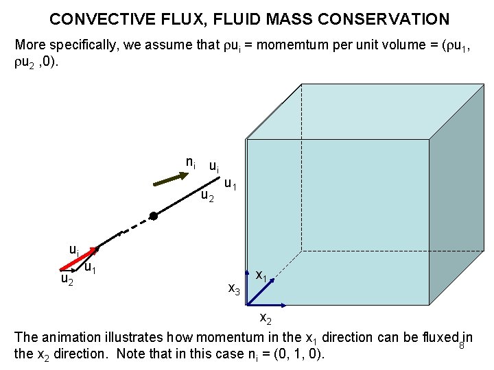 CONVECTIVE FLUX, FLUID MASS CONSERVATION More specifically, we assume that ui = momemtum per