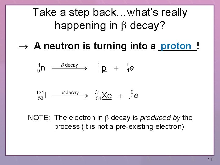 Take a step back…what’s really happening in b decay? A neutron is turning into