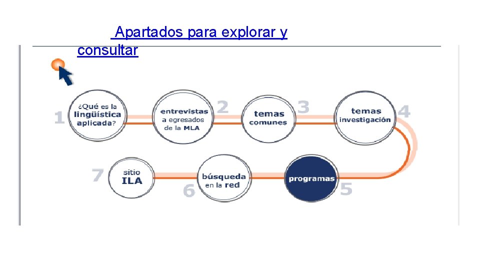 Apartados para explorar y consultar 