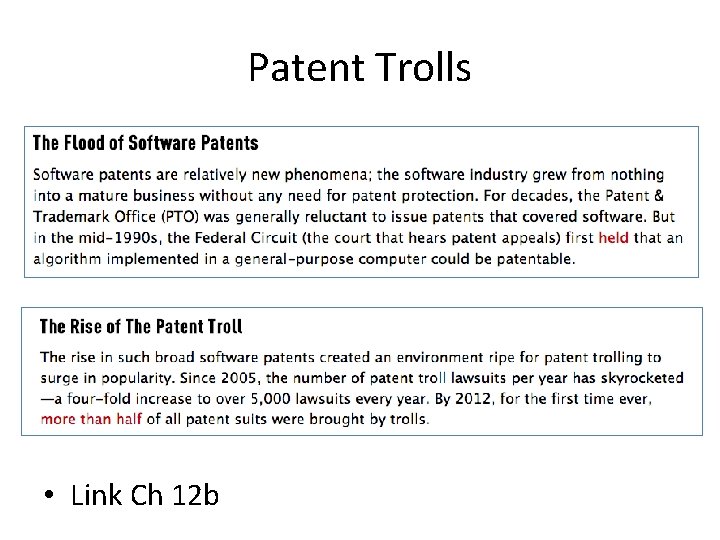 Patent Trolls • Link Ch 12 b 