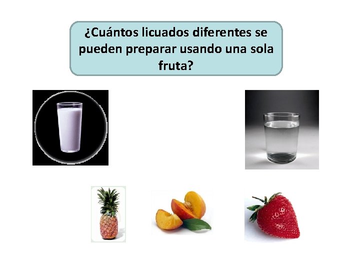 ¿Cuántos licuados diferentes se pueden preparar usando una sola fruta? 