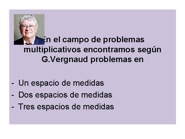 En el campo de problemas multiplicativos encontramos según G. Vergnaud problemas en - Un