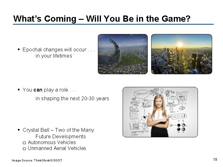 What’s Coming – Will You Be in the Game? § Epochal changes will occur.