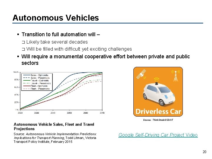 Autonomous Vehicles § Transition to full automation will – Likely take several decades □