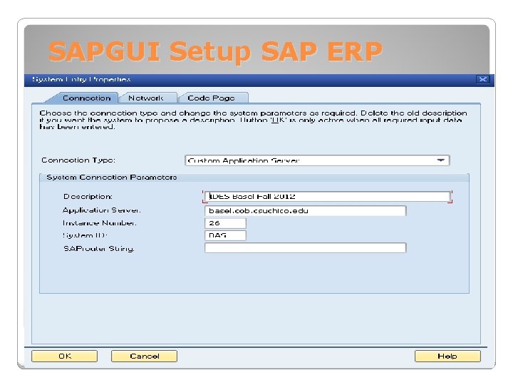 SAPGUI Setup SAP ERP 