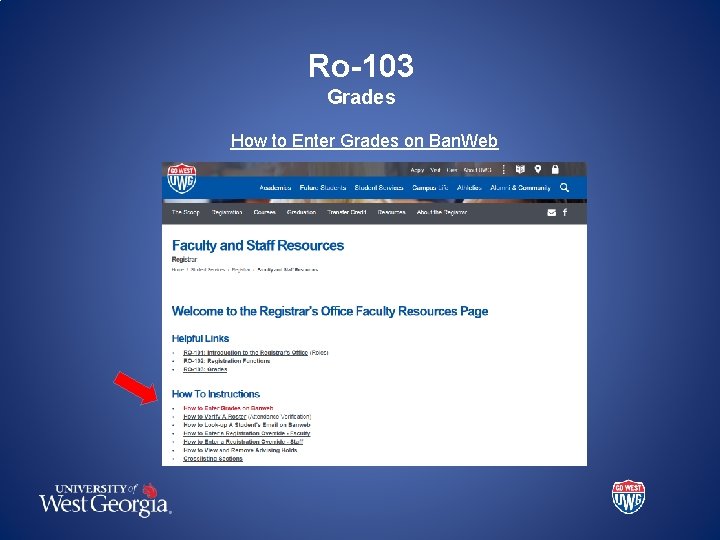 Ro-103 Grades How to Enter Grades on Ban. Web 