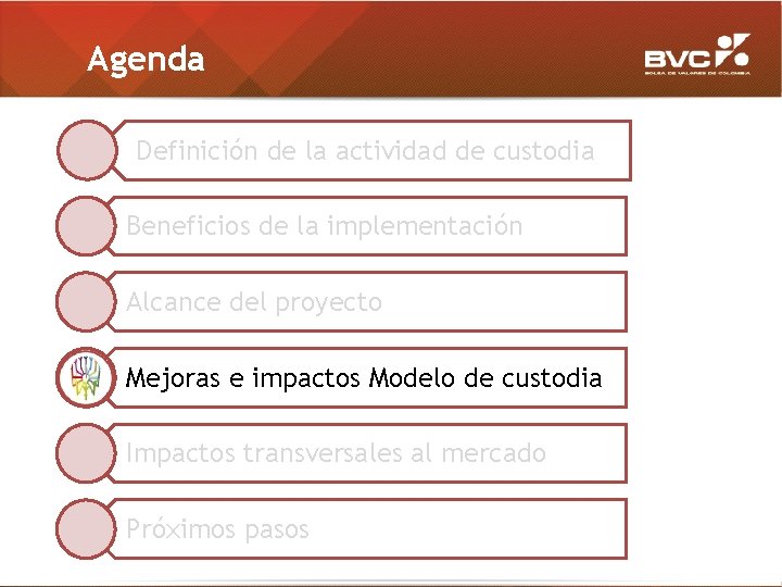 Agenda Definición de la actividad de custodia Beneficios de la implementación Alcance del proyecto