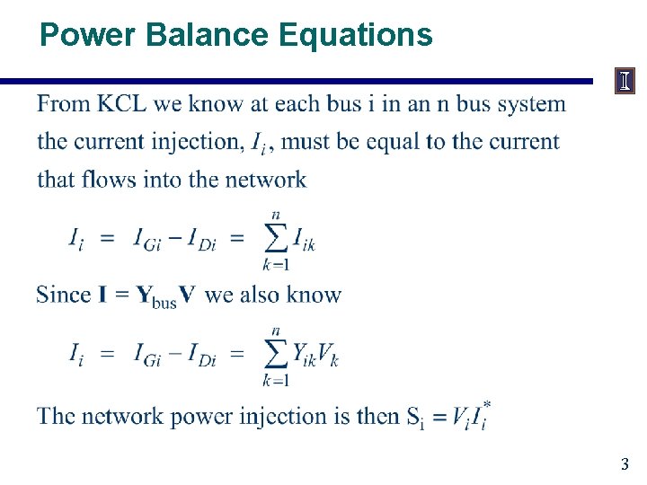 Power Balance Equations 3 