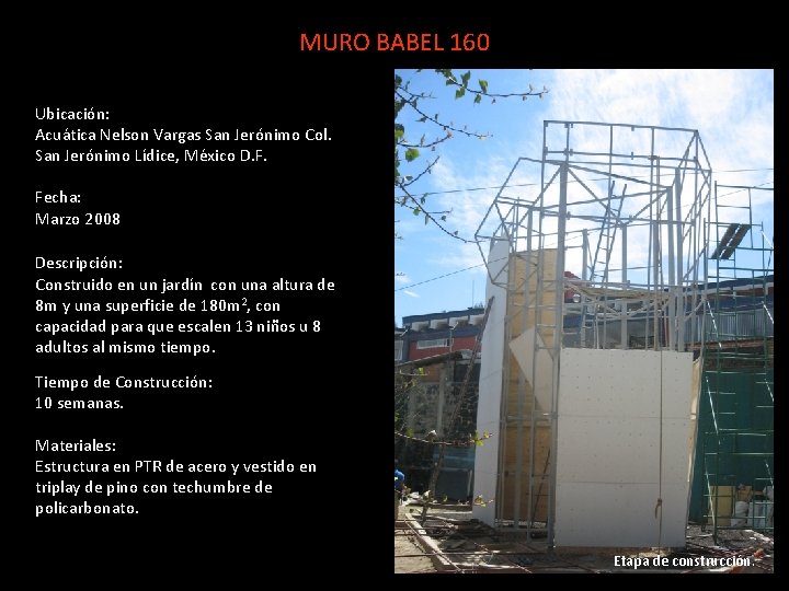 MURO BABEL 160 Ubicación: Acuática Nelson Vargas San Jerónimo Col. San Jerónimo Lídice, México