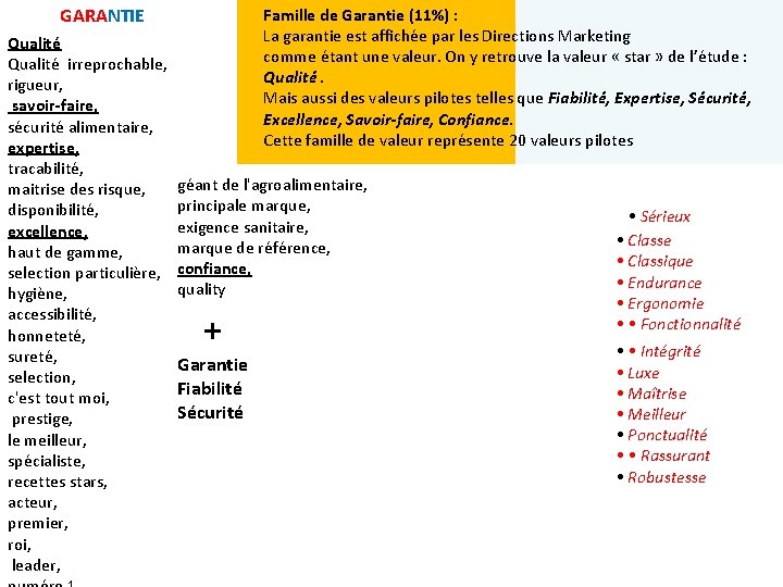 GARANTIE Qualité irreprochable, rigueur, savoir-faire, sécurité alimentaire, expertise, tracabilité, maitrise des risque, disponibilité, excellence,