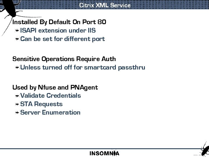 Citrix XML Service Installed By Default On Port 80 ISAPI extension under IIS Can