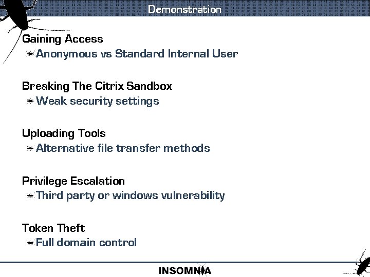 Demonstration Gaining Access Anonymous vs Standard Internal User Breaking The Citrix Sandbox Weak security