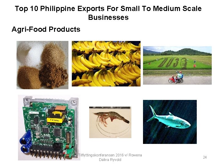 Top 10 Philippine Exports For Small To Medium Scale Businesses Agri-Food Products Tilflyttingskonferansen 2016