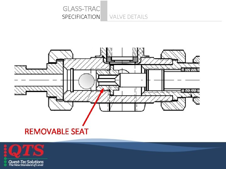 GLASS-TRAC SPECIFICATION REMOVABLE SEAT VALVE DETAILS 