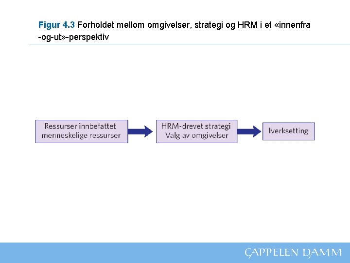 Figur 4. 3 Forholdet mellom omgivelser, strategi og HRM i et «innenfra -og-ut» -perspektiv