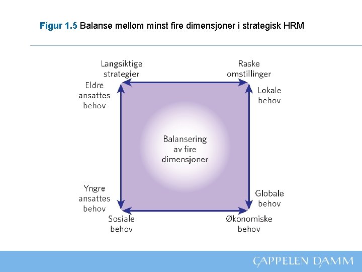 Figur 1. 5 Balanse mellom minst fire dimensjoner i strategisk HRM 