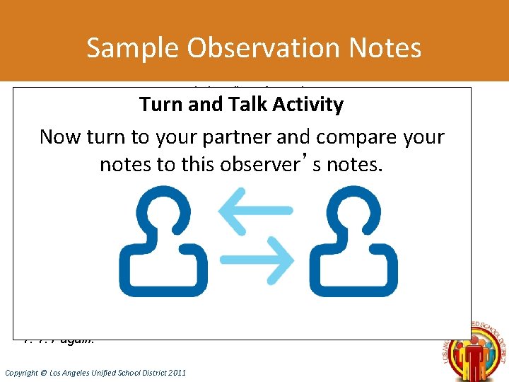 Sample Observation Notes Standard 3: Delivery of Instruction Component 3 b: Using Questioning and